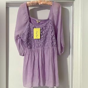 NWT SZ 1X  Lavender Kings Road Tunic Top